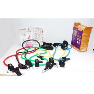 5 Band Resistance Band Set w/ Instructions 10,20,30,40 50lb Bands exercise